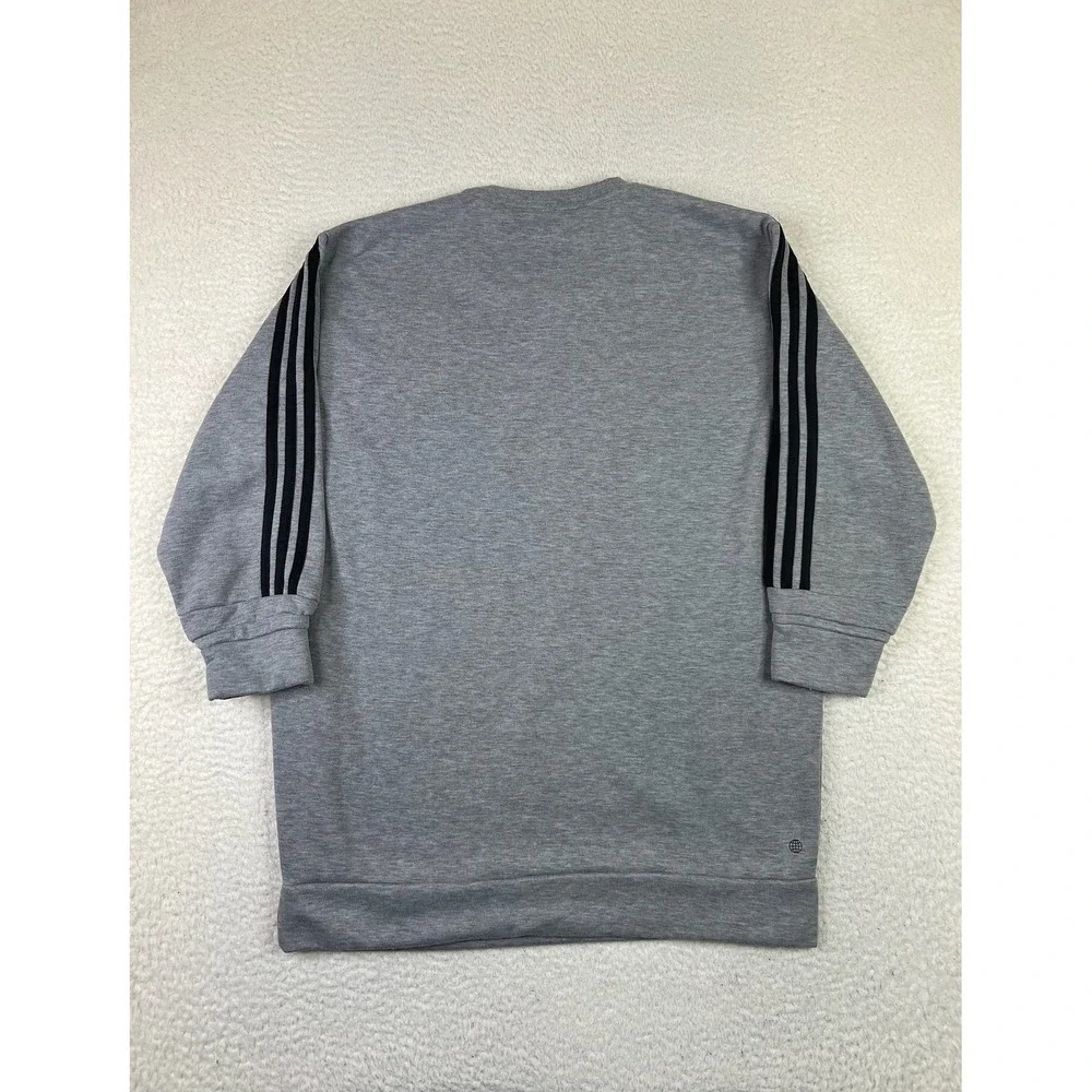 Adidas‎ Sweatshirt Mens Large Gray Crewneck Three Stripes Pullover Athletic Logo